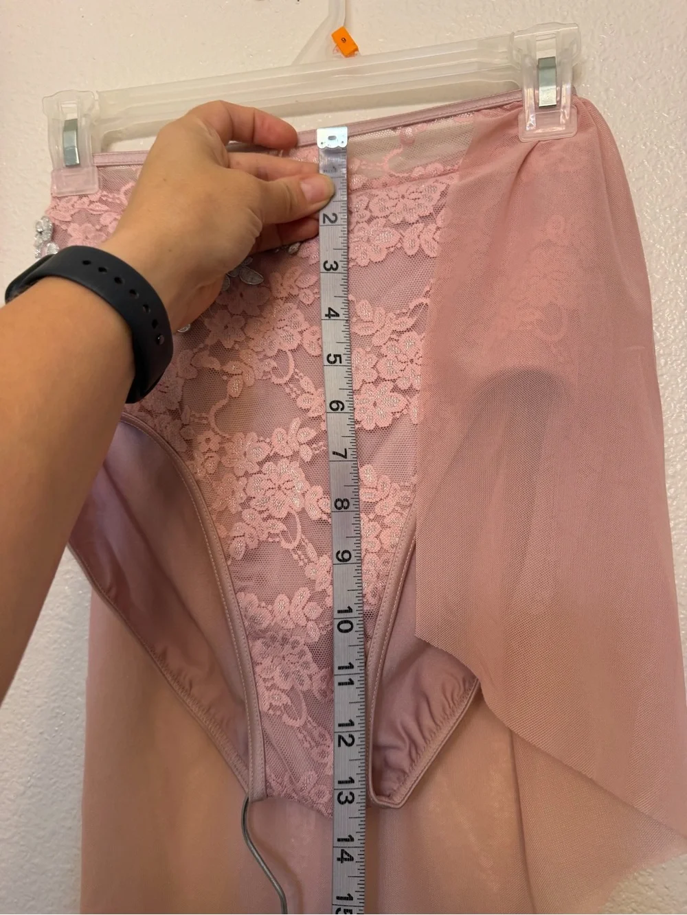 Weissman Elite dance costume 2 piece pink lace Turning Page SL11786 SA adult